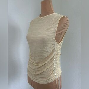NWT Zara pale yellow cream ballet top